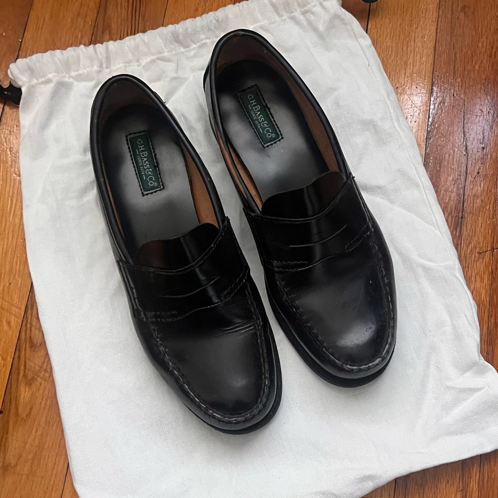 G.H. Bass & Co. Black Leather Loafers